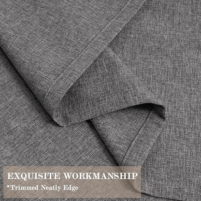 120" Wx102 L Linen Room Divider Drapes for Doorway/Glass Window/Sliding Door/Patio, Extra Wide Pinch Pleated Full Blackout Curtains for Girls Boys Teen Kids Room, 1 Panel, Natural Grey