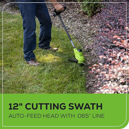 Greenworks 48V (2x24V) Cordless Yard Tool Combo - 21" Self - Propelled Lawn Mower, 12" Trimmer, Blower + 24V 3/8" Crown Stapler