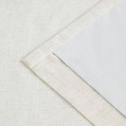Vision Home Natural Pinch Pleated Full Blackout Curtains Linen Blended Room Darkening Window Curtains 72 inch for Living Room Bedroom Thermal Insulated Pinch Pleat Drapes with Hooks 2 Panel 40"Wx72"L