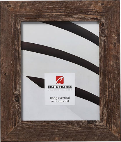 Craig Frames 10x17 Brown Oak Picture Frame for Posters and Gallery Wall | Displays photos and prints behind clear glass, ready to hang, made in the USA