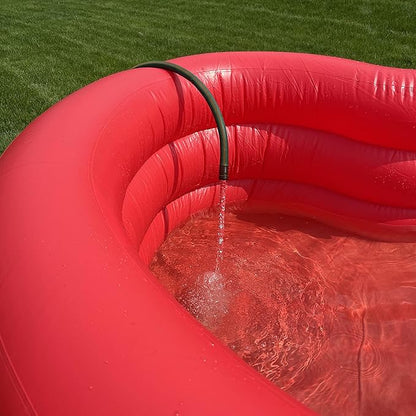 Ban.do Red Heart-Shaped Inflatable Swimming Pool, Large Blow Up Pool Fits 2-3 Adults, Red Heart