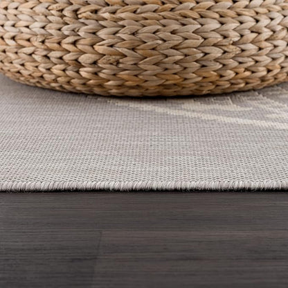CAMILSON Outdoor Rug 5x7 Modern Area Rugs for Indoor and Outdoor Patios and Porches - Waterproof, Washable, Non-Shedding, Easy-to-Clean Outside Carpet (5 x 7, Medallion - Grey/White)