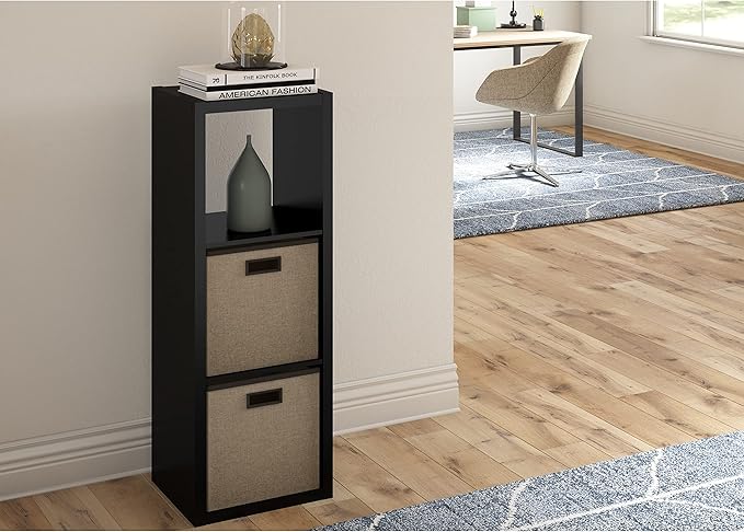 ClosetMaid 4543 Decorative Open Back 3-Cube Storage Organizer, Bleached Walnut