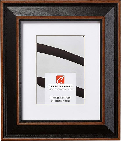 Craig Frames 20x26 Black Picture Frame Matted to 16x22, Wood Wall Decor | A lightweight, shatter resistant acrylic front, made in the USA for a gallery display