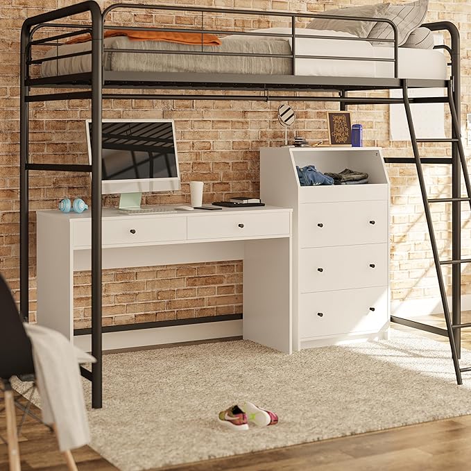 Ameriwood Home The Loft 2 Drawer Desk, White
