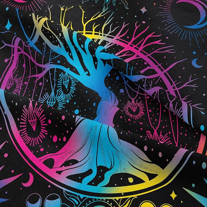 NINENINE Sun and Moon Bedding Set Full Size for Kids Boys Girls,Psychedelic Tree of Life Comforter Gothic Bohemian Bedding,Galaxy Stars Mandala Tribal Bed Set with 1 Comforter 2Pillowcases…