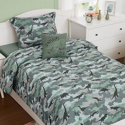KALEIDOSPACE Kids Comforter Set Full Size for Boys, Glow in The Dark Dinosaur Bedding Set Full-1 Full Comforter, 1 Decor Pillow, 2 Pillow Shams