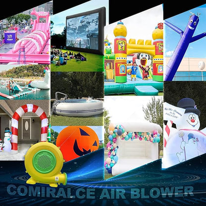CoMiracle Air Blowers, 480 W Inflatable Bounce House Air Blower, Outdoor Inflatable Castle and Jump Slides Blower