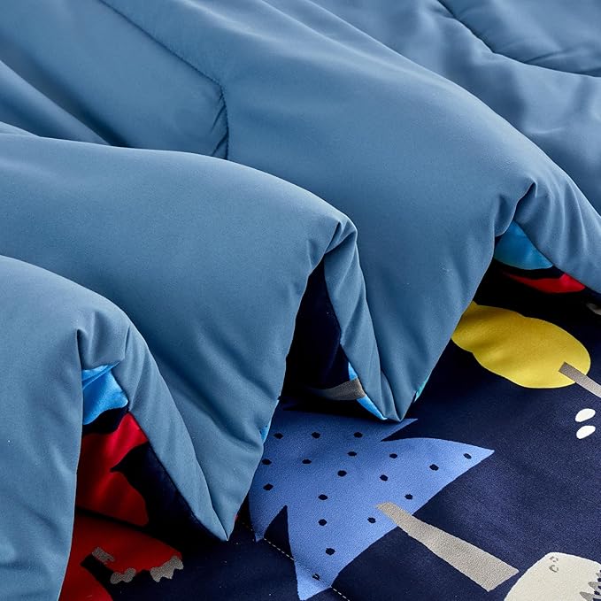 SLEEP ZONE Kids Bedding Twin Comforter Set - Cute Printed for Boys, Girls, Teens, Super Soft, Fade Resistant (Dinosaur Land, Twin)