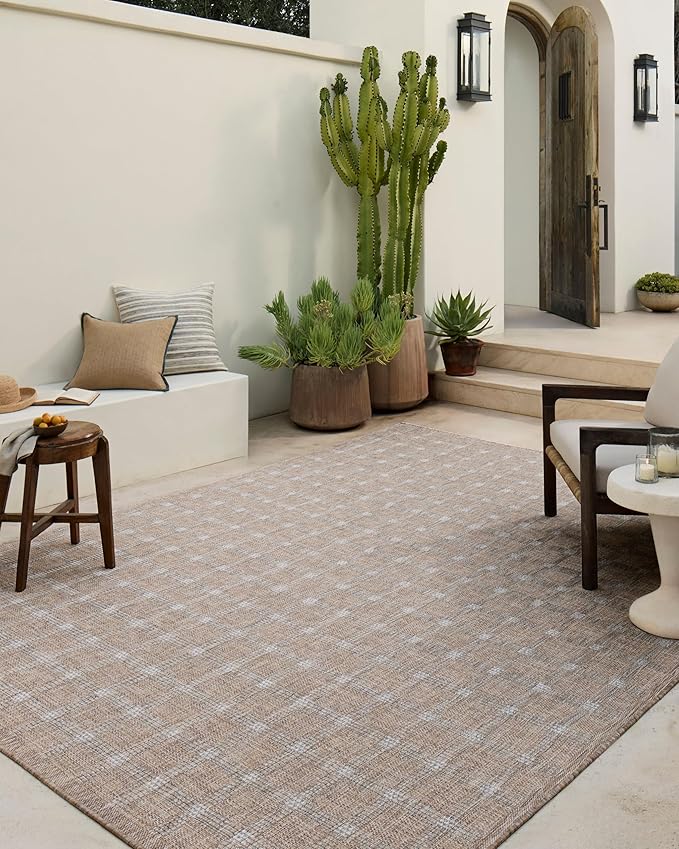 Loloi Amber Lewis Topanga Collection TOP-01 Natural/Bone 9'-2" x 12'-0" Indoor/Outdoor Area Rug