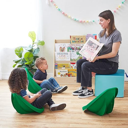 ECR4Kids Leaf Floor Seat, Rocker Chair, Green, 6-Piece