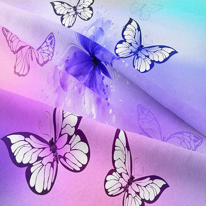Tailor Shop Butterfly Comforter Set Queen Size,Tie Dye Comforter Set for Girls Kids Teens Butterfly Bedding Room Decor Set,with 2 Pillowcase