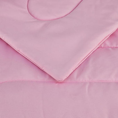 Amazon Basics 5 Piece Microfiber Kid's Bed-in-a-Bag Bedding Set, Twin, Pink, Solid