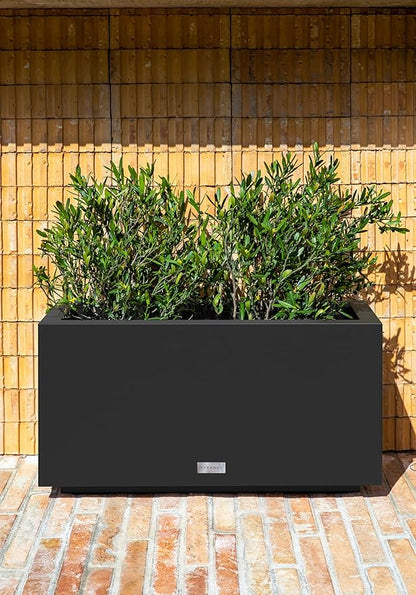 Veradek Block Series Long Box Planter - Large Rectangular Planter for Indoor or Outdoor Patio/Porch | Durable All-Weather Use with Drainage Holes | Modern Décor for Tall Plants, Flowers or Shrubs