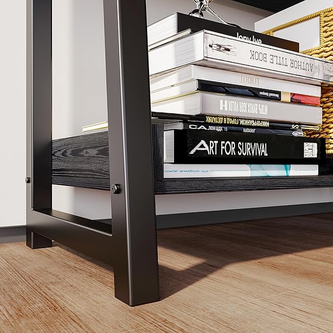 IRONCK Industrial Bookshelf 5-Tier 31.5in Wide, Bookcase Ladder Shelf, Storage Shelves Rack Shelf Unit, Accent Furniture Metal Frame, Home Office Furniture for Bathroom, Living Room