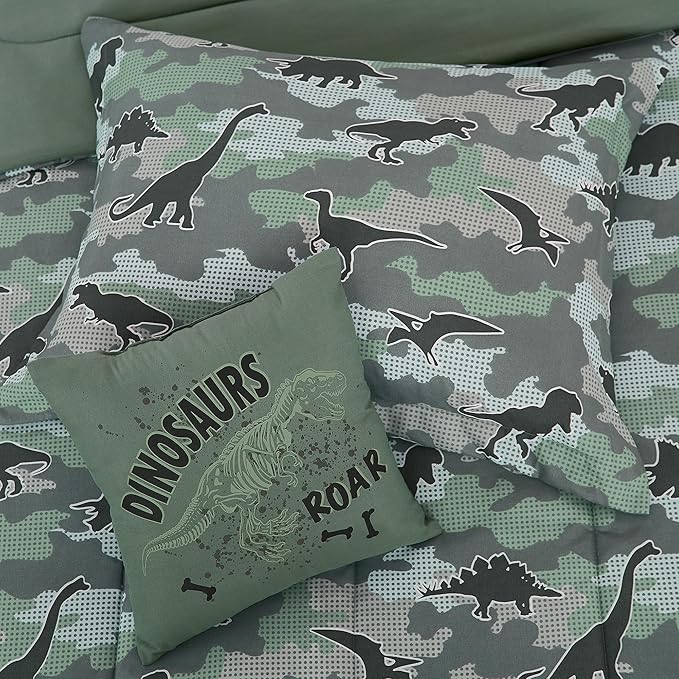 KALEIDOSPACE Kids Comforter Set Full Size for Boys, Glow in The Dark Dinosaur Bedding Set Full-1 Full Comforter, 1 Decor Pillow, 2 Pillow Shams
