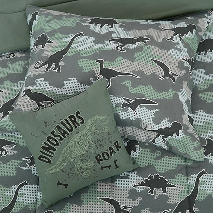 KALEIDOSPACE Kids Comforter Set Full Size for Boys, Glow in The Dark Dinosaur Bedding Set Full-1 Full Comforter, 1 Decor Pillow, 2 Pillow Shams