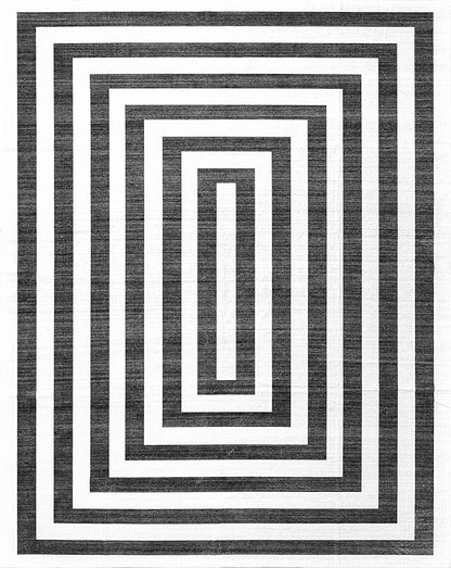 nuLOOM Sharri Modern Striped Machine Washable Ultra Thin Area Rug, 5' x 8', Grey