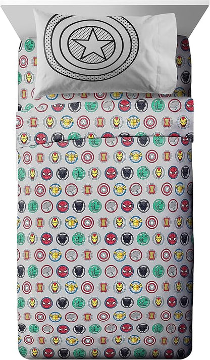 Jay Franco Marvel Avengers Pop 7 Piece Full Size Bed Set - includes Comforter & Sheet Set - Super Soft Fade Resistant Microfiber (Official Marvel Product)