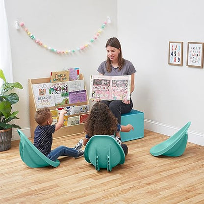 ECR4Kids Leaf Floor Seat, Rocker Chair, Seafoam, 6-Piece