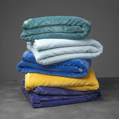 Mellowdy Extra Thick Hearty Plush Flannel Blanket (Violet Purple, 60x80) - 500GSM Twin Size Warm Blanket for Winter, Fall | Soft, Fluffy, Cuddly, Perfect for Bed, Oversized Throw for Couch, Sofa