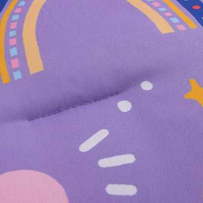 Btargot Lightweight Soft 3 Piece Rainbow Comforter Set with 2 Pillow Covers, Cartoon Love Hearts Flowers and Sun Star Bedding Set for Girls Boys Kids, Twin Dark Purple