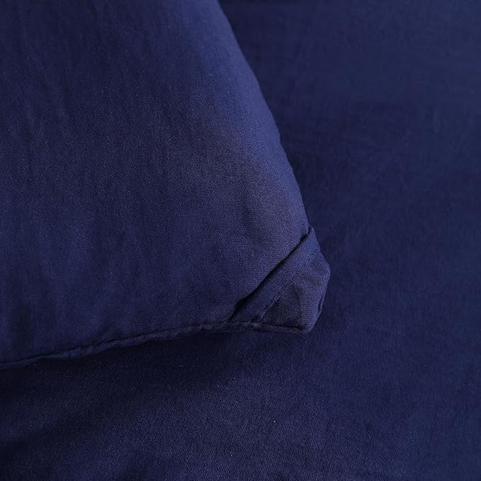 NTBAY Twin Comforter Set with Sheets, 5 Pieces Soft and Breathable Twin Bedding Set, Twin Bed in a Bag, Down Alternative Comforter Set Solid Color All Season, Kids Bedding Set, Navy Blue