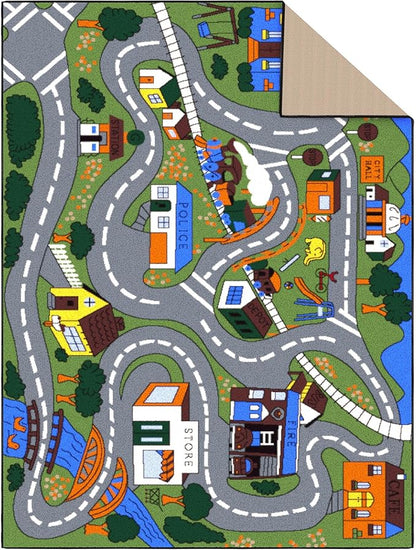 Ottomanson Jenny Children's Collection, Area Rug - 5' x 6'6", Educational Traffic