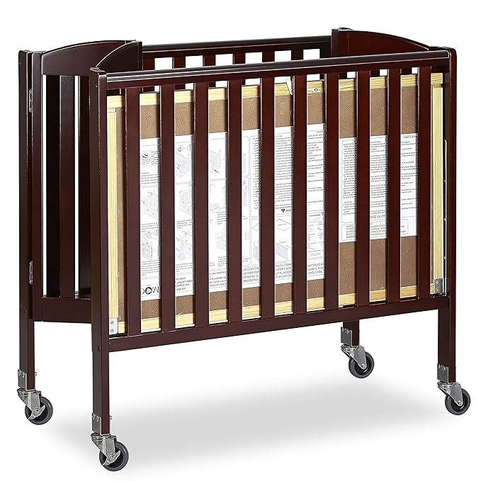 3-in-1 Folding Portable Crib, Espresso, Large