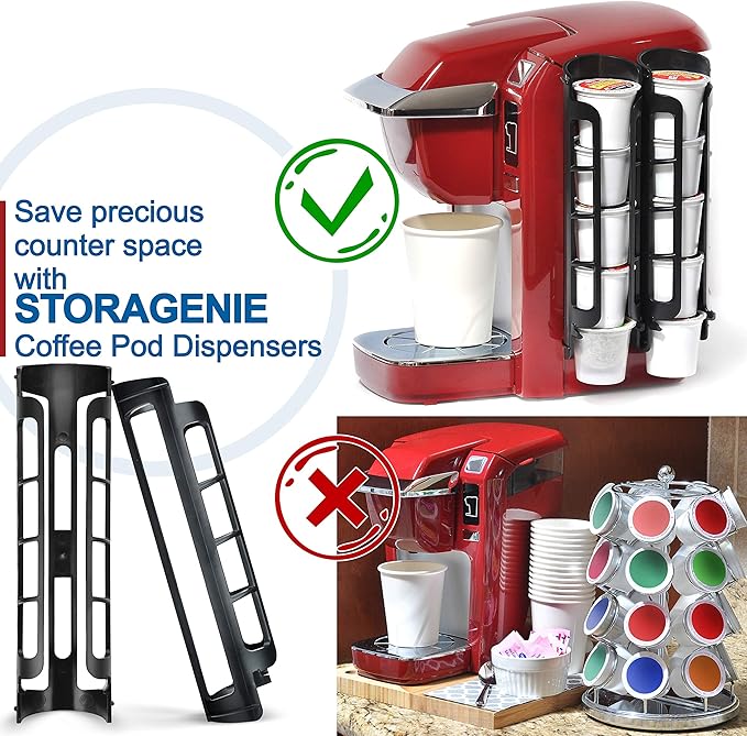 STORAGENIE K Cup Holders, Coffee Pod Holders for Keurig, Kcup Holders, Space Saving K pod Storage | Organizer, Perfect for Counters Small Space