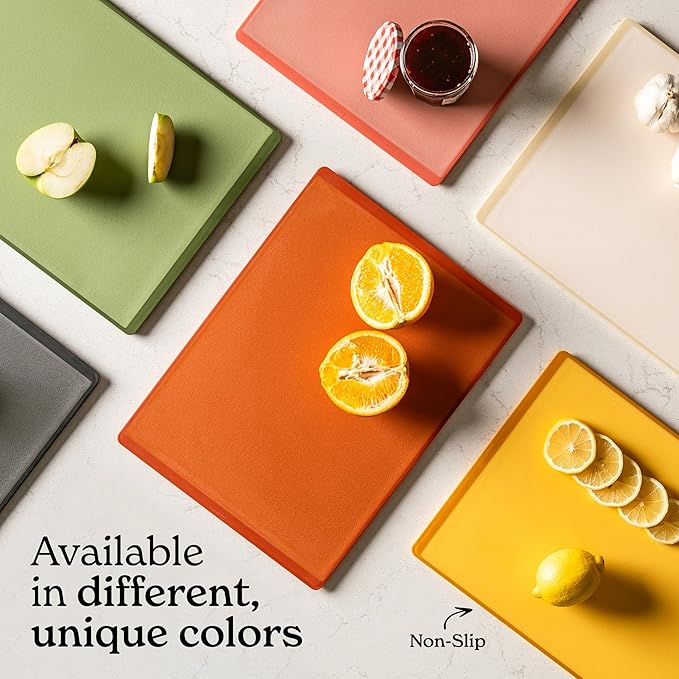 SMIRLY Plastic Cutting Board Set, Dishwasher Safe Plastic Cutting Boards Set for Kitchen, Cutting Boards for Kitchen - Plastic Chopping Board Set