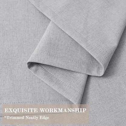 100% Blackout Linen Textured Drapes for Bedroom Pinch Pleated Curtains for Track System Portable Drapery for Sliding Glass Door/Storage/Space Room Divider, 70" Wx96 L, 1 PC, Silver Grey