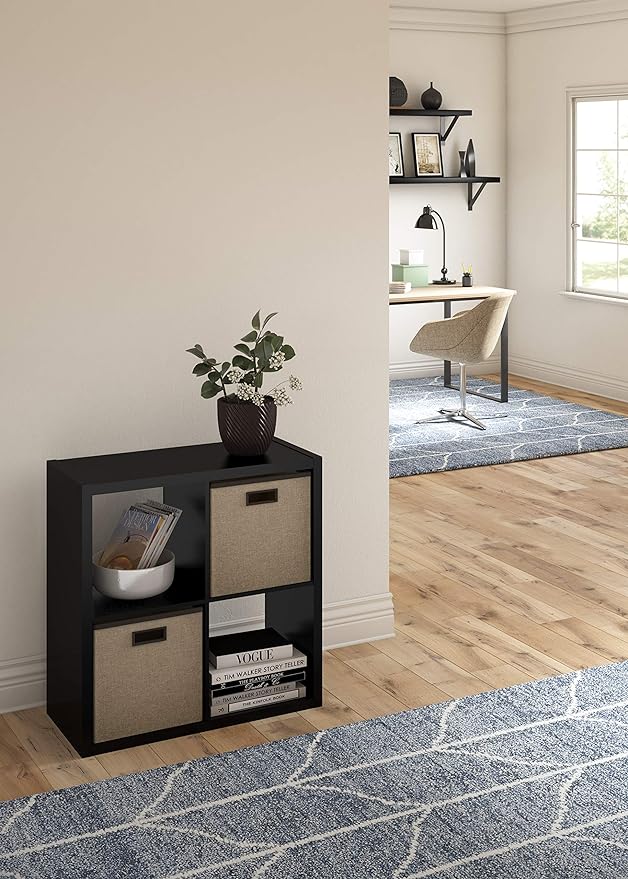ClosetMaid 4556 Decorative Open Back 4-Cube Storage Organizer, Black