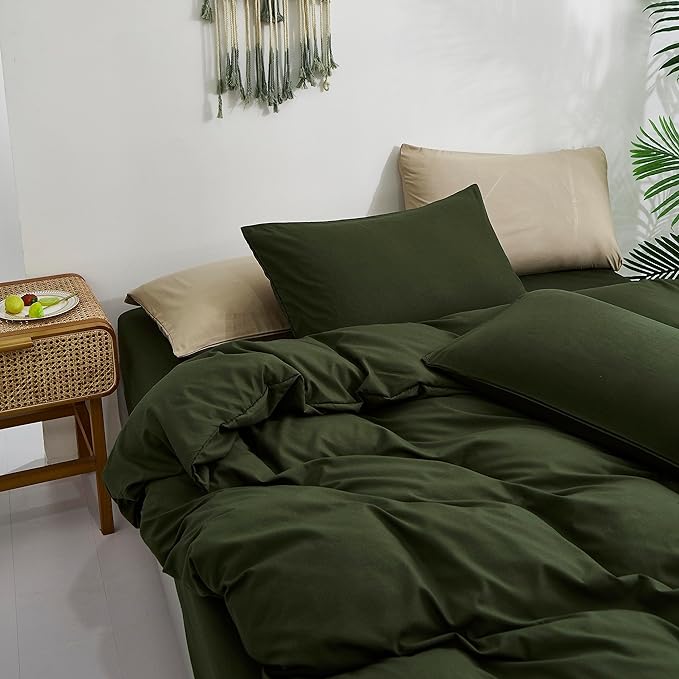 Army Green Comforter Full Dark Green Bedding Set Olive Green Comforter Set Full Men Breathable Comforter Women Soft Full Size Comforter