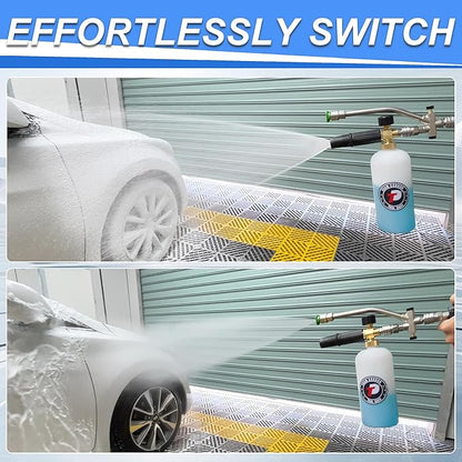 Tool Daily Foam Cannon with Dual Connector Accessory, 1/4 Inch Quick Connector, 5 Pressure Washer Nozzle Tips, 1 Liter