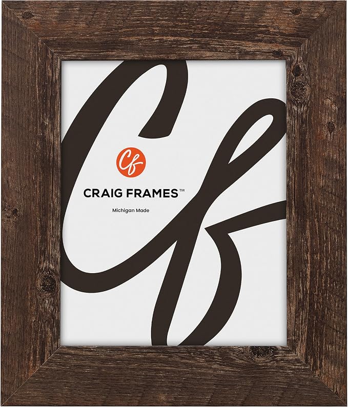 Craig Frames 29x33 Brown Oak Poster Frame for Posters and Gallery Wall | Lightweight shatter resistant acrylic facing with a rigid backing board, made in the USA