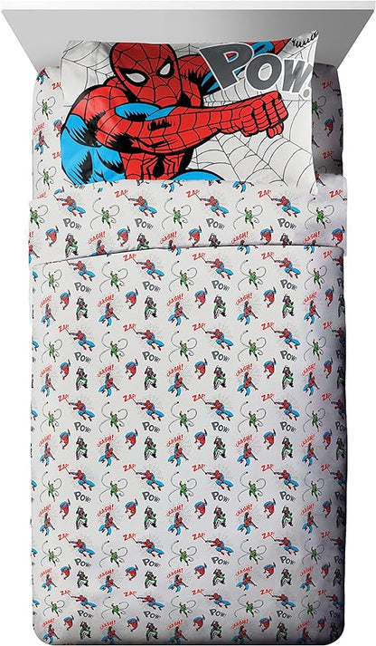 Marvel Spiderman Spidey VS 7 Piece Full Size Bed Set - includes Comforter & Sheet Set Bedding - Super Soft Fade Resistant Microfiber (Official Product)