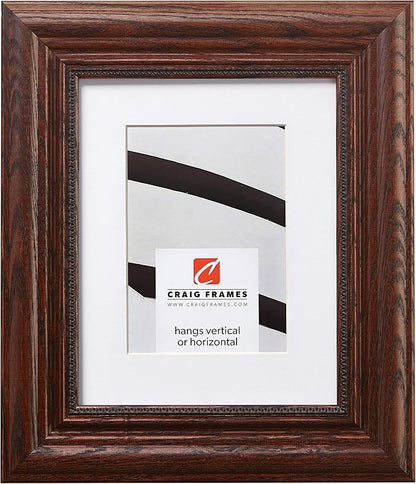 Craig Frames 24x32 Brown Picture Frame Matted to 20x28, Wood Wall Decor | A lightweight, shatter resistant acrylic front, made in the USA for a gallery display