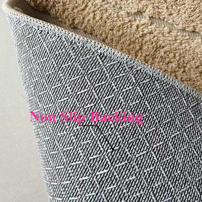 Washable Area Rug 5′3″ × 7′6″ for Living Room Bedroom Hotel, Leaves | Soft Cozy Fluffy Mid Pile Machine Washable Non Slip Boho Modern Accent Rug for Dining Room Nursery Kids Room Dorm Hotel