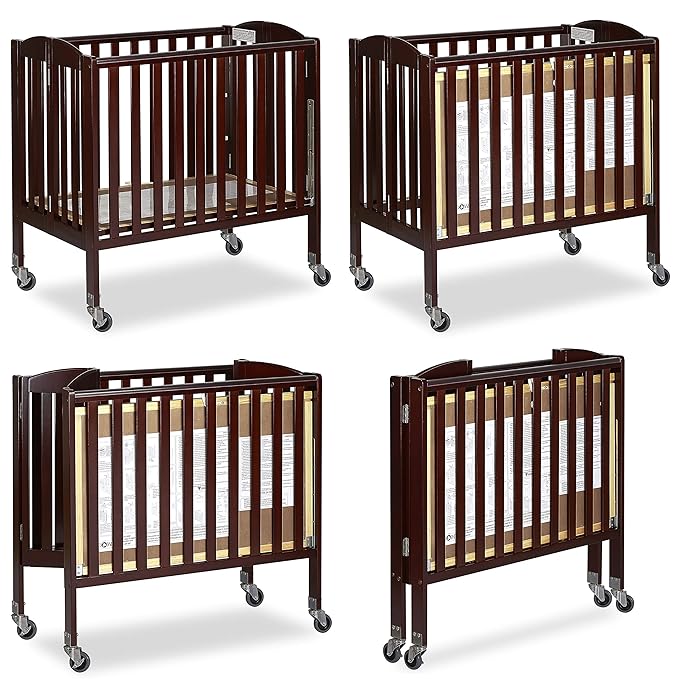 3-in-1 Folding Portable Crib, Espresso, Large