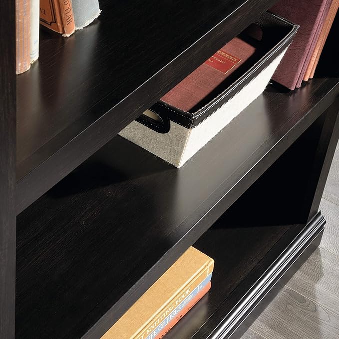 Sauder Miscellaneous Storage 3-Shelf Bookcase/ book shelf, Estate Black finish