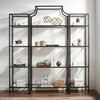 Crosley Furniture Aimee 3-Piece Etagere Bookcase Set, Oil-Rubbed Bronze