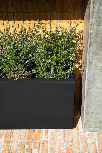 Veradek Block Series Long Box Planter - Large Rectangular Planter for Indoor or Outdoor Patio/Porch | Durable All-Weather Use with Drainage Holes | Modern Décor for Tall Plants, Flowers or Shrubs