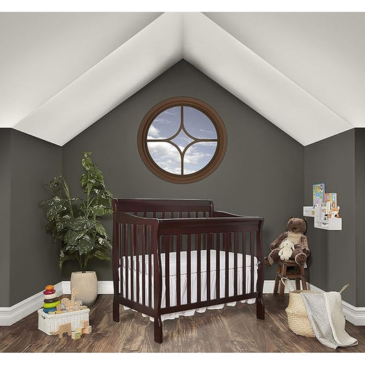 Nursery Essentials Bundle of Dream On Me Aden Convertible 4-in-1 Mini Crib, Dream On Me Ashton Changing-Table, with a Dream On Me Sunset 3” Extra Firm Fiber Portable Crib Mattress