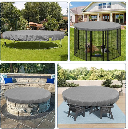 ECOOPTS 17 ft Round Pool Cover for Above Ground Pools, Swimming Pool Cover Protector Winter Safety Cover (Light Grey)