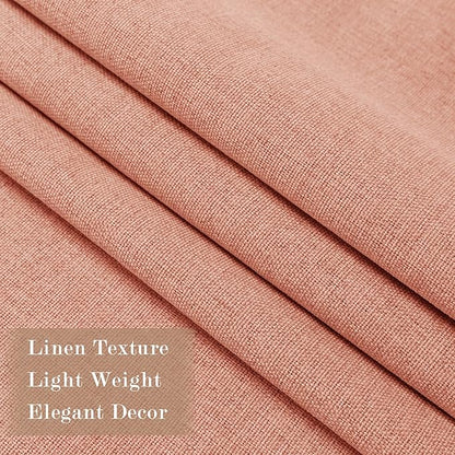 70" W x 108" L Faux Linen Room Divider Curtains, Full Blackout Pinch Pleated Drapes for Traverse Rod, Bedroom Divider Privacy Drapery with Hooks for Ceiling Track, 1 Panel, Orange