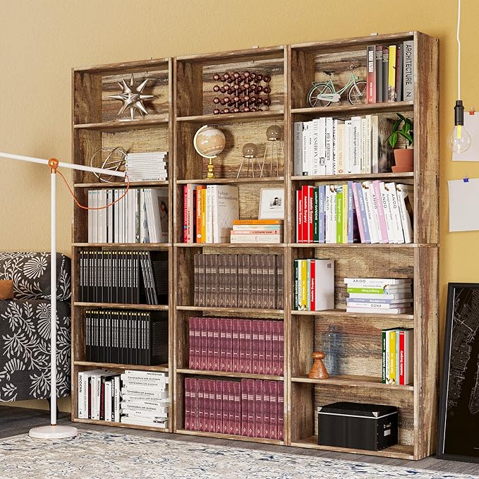 IRONCK Bookshelves and Bookcases Floor Standing 6 Tier Display Storage Shelves 70in Tall Bookcase Home Decor Furniture for Home Office, Living Room, Bed Room