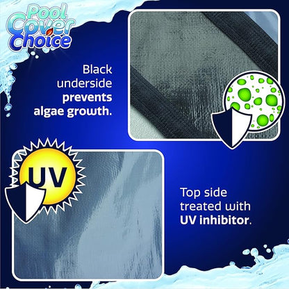 Winter Swimming Pool Cover for 10 ft x 15 ft Aboveground Oval Pool Size, Value Plus Choice Series, Solid Material, Color - Evergreen, Pool Cover Choice 321015-4CHOICE