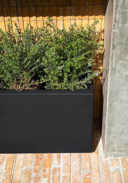 Veradek Block Series Long Box Planter - Large Rectangular Planter for Indoor or Outdoor Patio/Porch | Durable All-Weather Use with Drainage Holes | Modern Décor for Tall Plants, Flowers or Shrubs