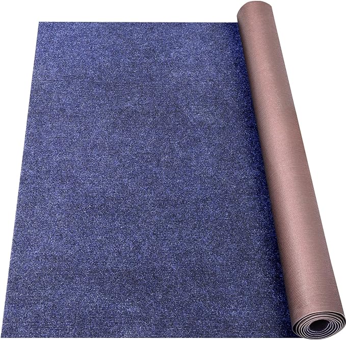 Marine Carpet,5 FT x 20 FT Deep Blue Indoor Outdoor Rug 0.2" Thick Boat Carpeting with Water-Proof TPE Backing, Non-Slip Outdoor Marine Carpet Roll for Home, Patio, Porch, Deck
